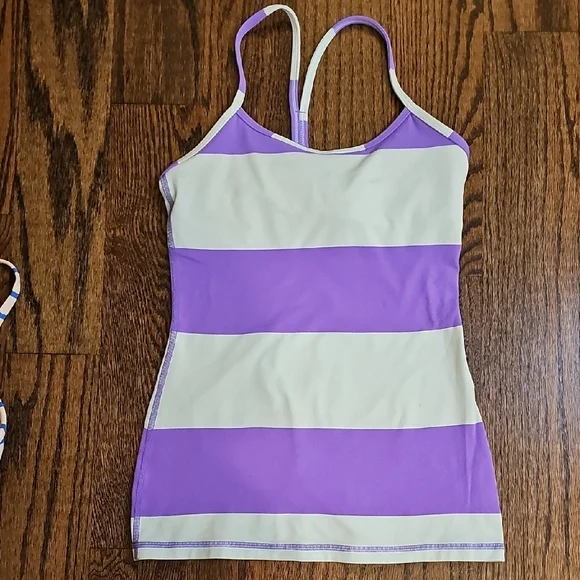 Lululemon Athletica Blue Striped and Purple Block Tank Tops - Lot Of 2 - Picture 7 of 9
